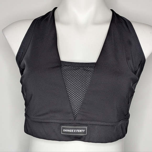 Savage X Fenty Other - Savage X Fenty Black Mesh Panel Athletic Exercise Workout Sports Bra 2X
